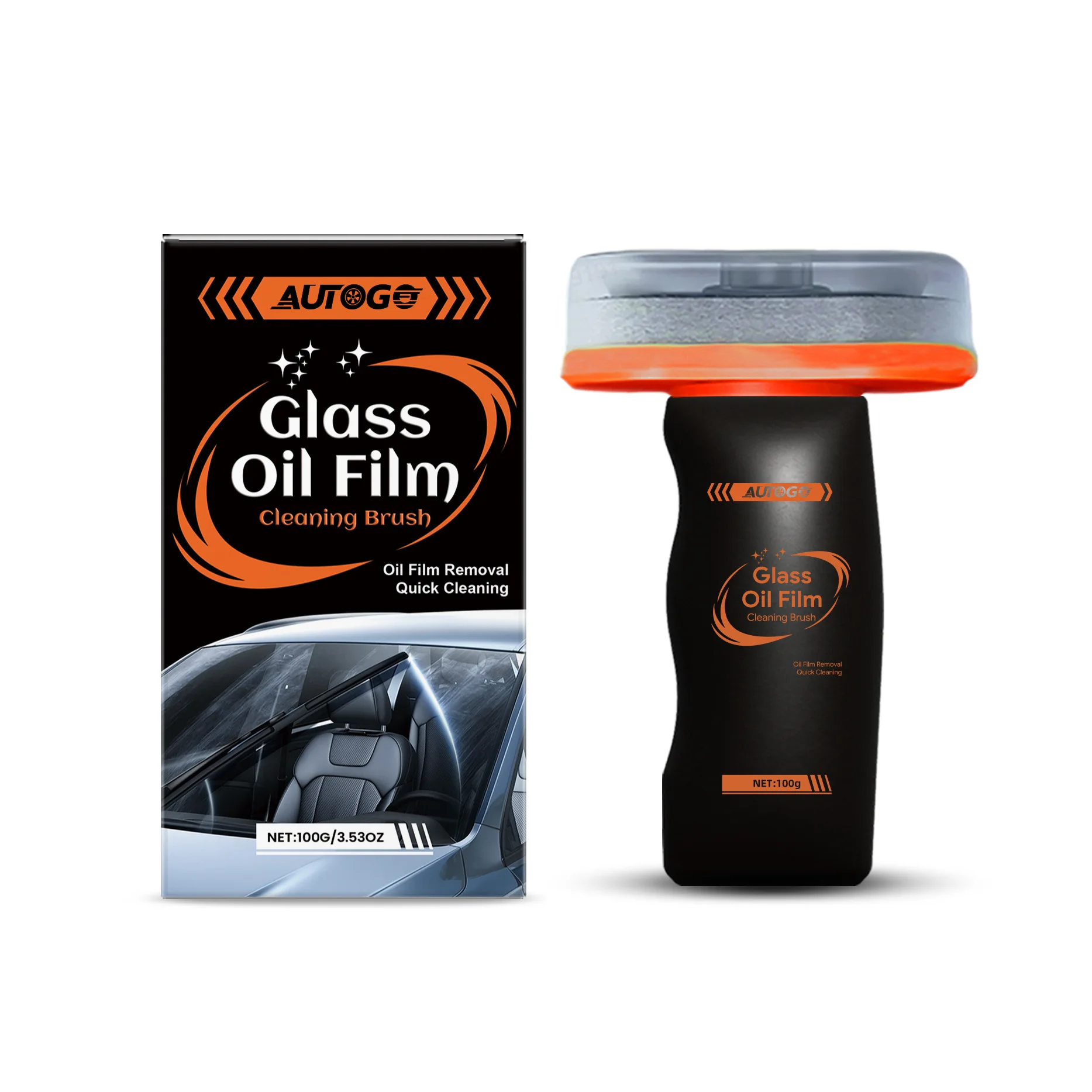 100g Autoglas Oliefilm Verwijderaar Reinigingsmiddel voor Voorruit, Zijruit en Spiegel, Verwijdert Hardnekkige Oliefilms en Watervlekken