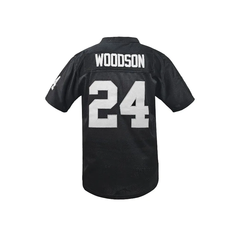 قمصان كرة قدم أمريكية مطرزة بأحرف سوداء مكونة من 24 قميص شبكي كلاسيكي فضفاض قابل للتنفس للبالغين زي كرة القدم