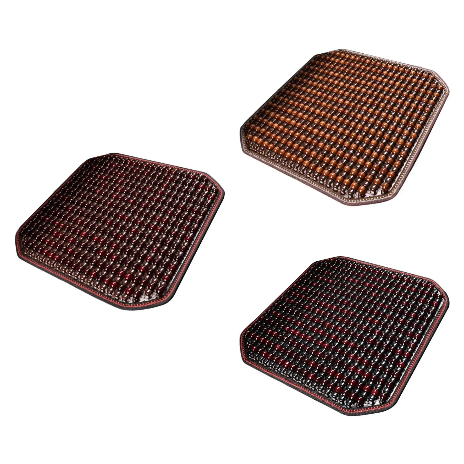 Wood Beaded Seat Cover Breathable 41cmx41cm Summer Square Hand Woven Car Interior Accessory Seat Cushion for Cars SUV