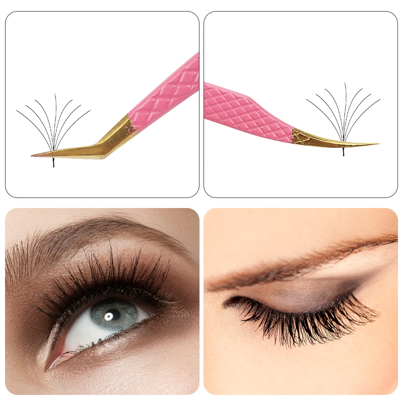 1 pçs pinças de extensão de cílios clipe de sobrancelha rosa aço inoxidável alta precisão cílios falsos pinças de levantamento ferramenta de maquiagem coreana