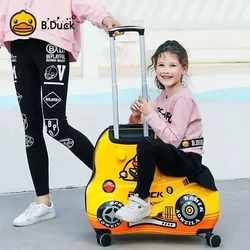 Cute Y.DUCK new style fun creative personality cartoon pattern portable rideable universal wheel trolley case per ragazzi e ragazze