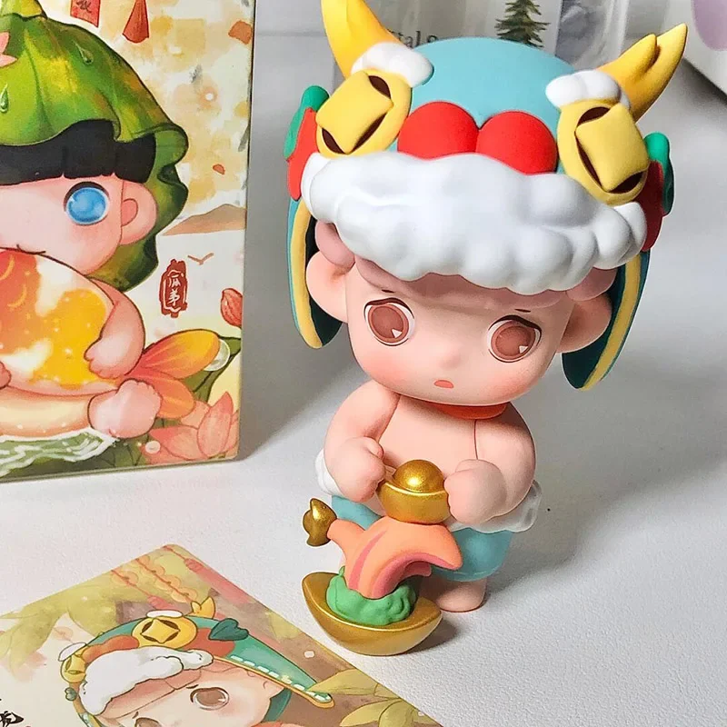 Guadi mainan kotak buta seri Tahun terbatas Tahun Baru mainan Action Figure lucu ornamen hadiah kejutan kotak misteri koleksi