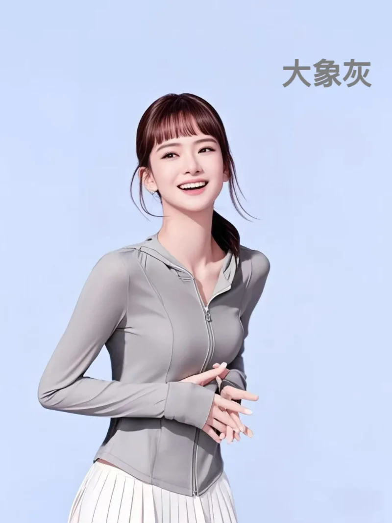 UPF50+ 2025 Chaqueta para el sol ajustada de seda helada para mujer, camisa resistente a los rayos UV para dar forma al cuerpo, ropa de playa transpirable refrescante, ropa para exteriores