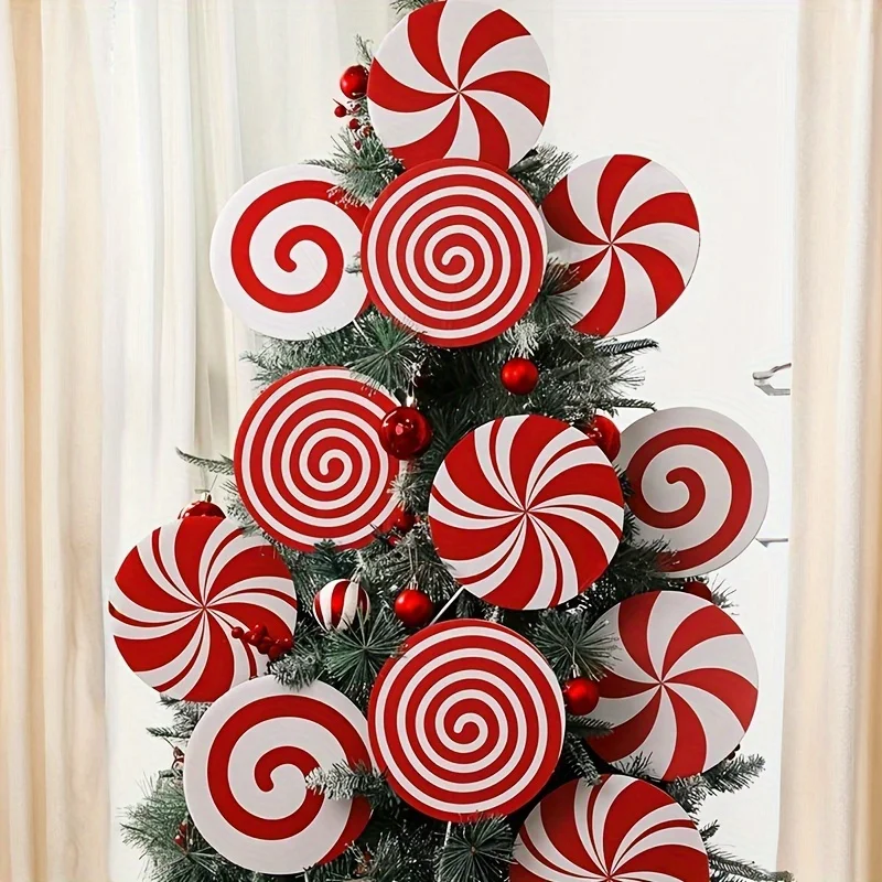 Weihnachtsfeier-Dekorationen, Weihnachtsbaumschmuck, große Zuckerstangen-Weihnachtsschmuck, bezaubernde Süßigkeiten-Baumschmuck