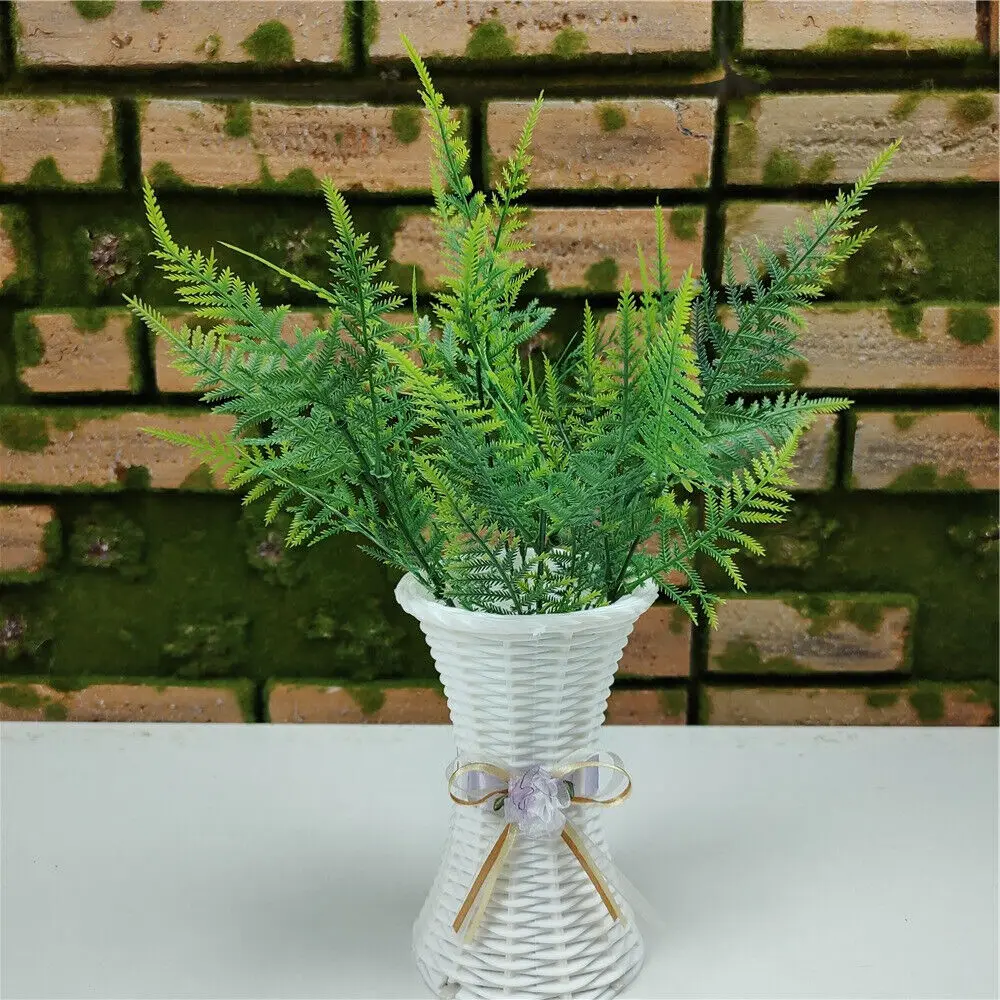 1PC 35 Leaves Green Foliage Artificial Emulation Asparagus Fern Bush Decoration