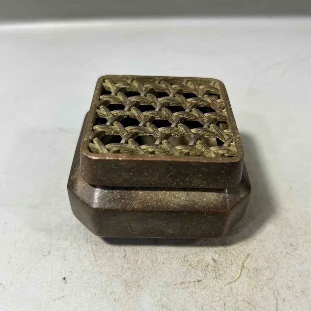 

Square incense burner, aromatherapy handmade zinc plate insert old copper home decoration crafts