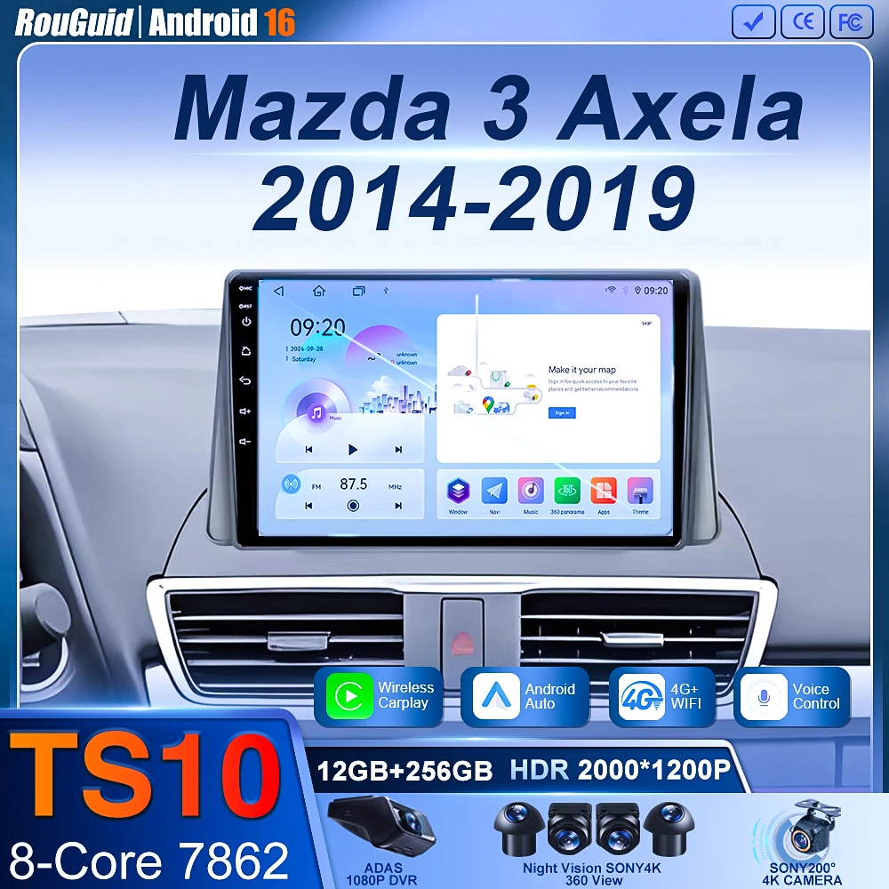 

For Mazda 3 Axela 2014 - 2019 Mazda CX-4 CX4 2016 -2018 Car Radio Android Auto GPS Navigation Multimedia Video Player No DVD