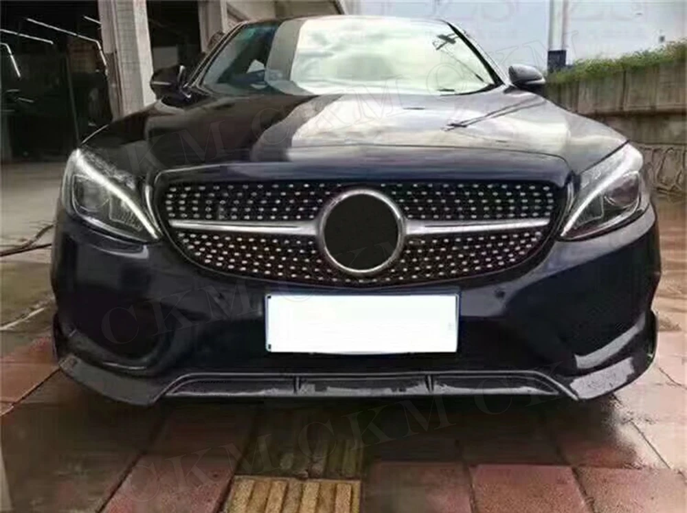 

Carbon Fiber for Mercedes Benz C Class W205 Sport Bumper 2015-2019 Front Bumper Lip Spoiler Car Styling Accessories Body Kits