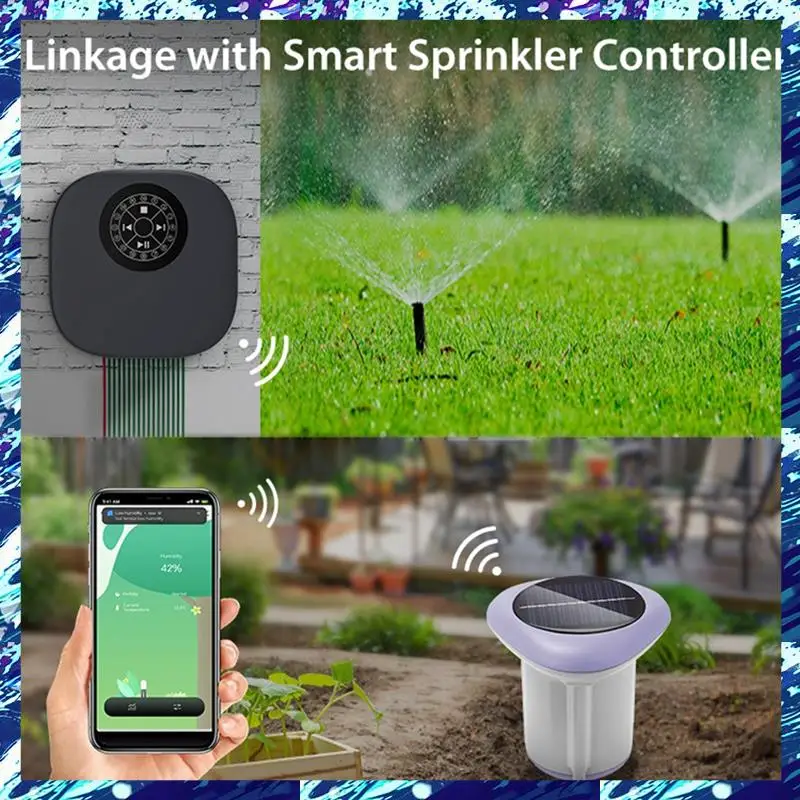 CEA Tuya Smart Zigbee Solar Soil Sensor For Gardening Temperature And Humidity Meter APP Control Digital Soil Thermometer