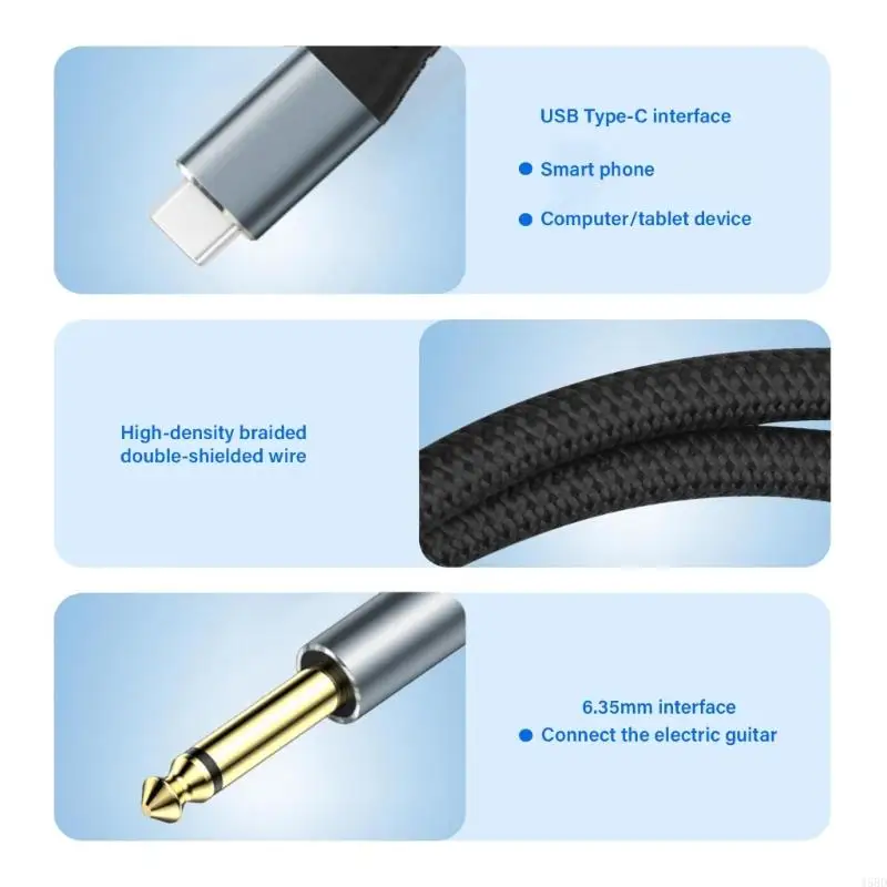 كابل USB C إلى 1/4INCH AUXES ، اكتب C إلى 6.35 مم HIFI SOUND JAIN #4