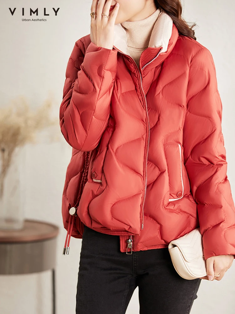 Vimly Short Puffer Duck Down Jacket Women Luxury Loose Thick Warm Winter Coats Ladies 2022 Female Fashion Clothes for Women