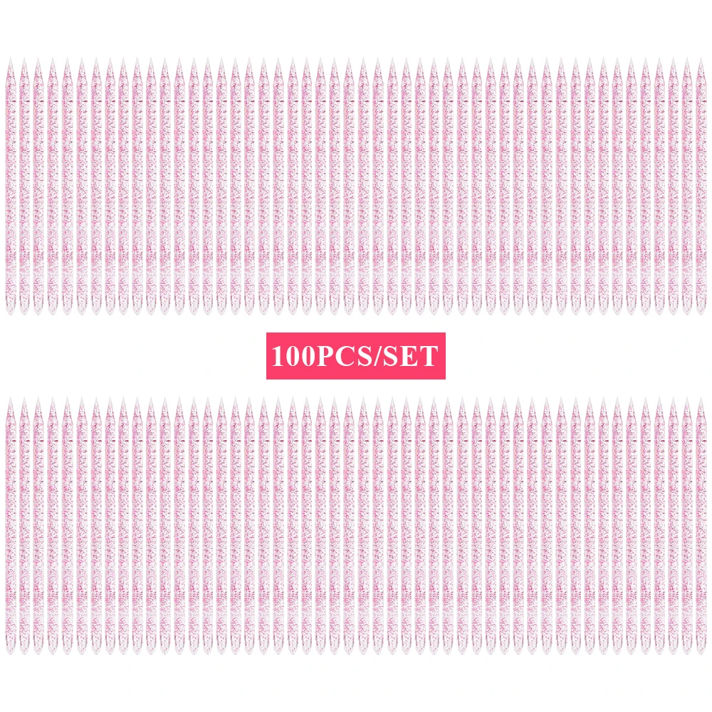 KADS 100/50 Pcs Plastic Nail Cuticle Pusher Sticks for Nails Double End Manicure Remover Nail Gel Polish Drawing Stick Tools