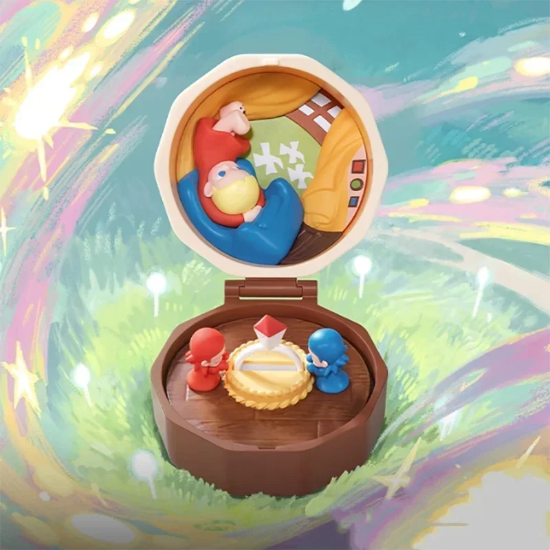 Pop mart caixa de anel romântico série 4 conjuntos de cenas na moda caixa cega brinquedos caixa misteriosa figura de ação surpresa presente