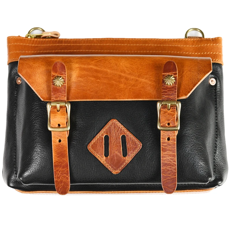High Quality Natural Genuine Leather Men's Luxury Shoulder Crossbody Bag Vintage Fashion Man Messenger Bag fit 9.7inch Ipad