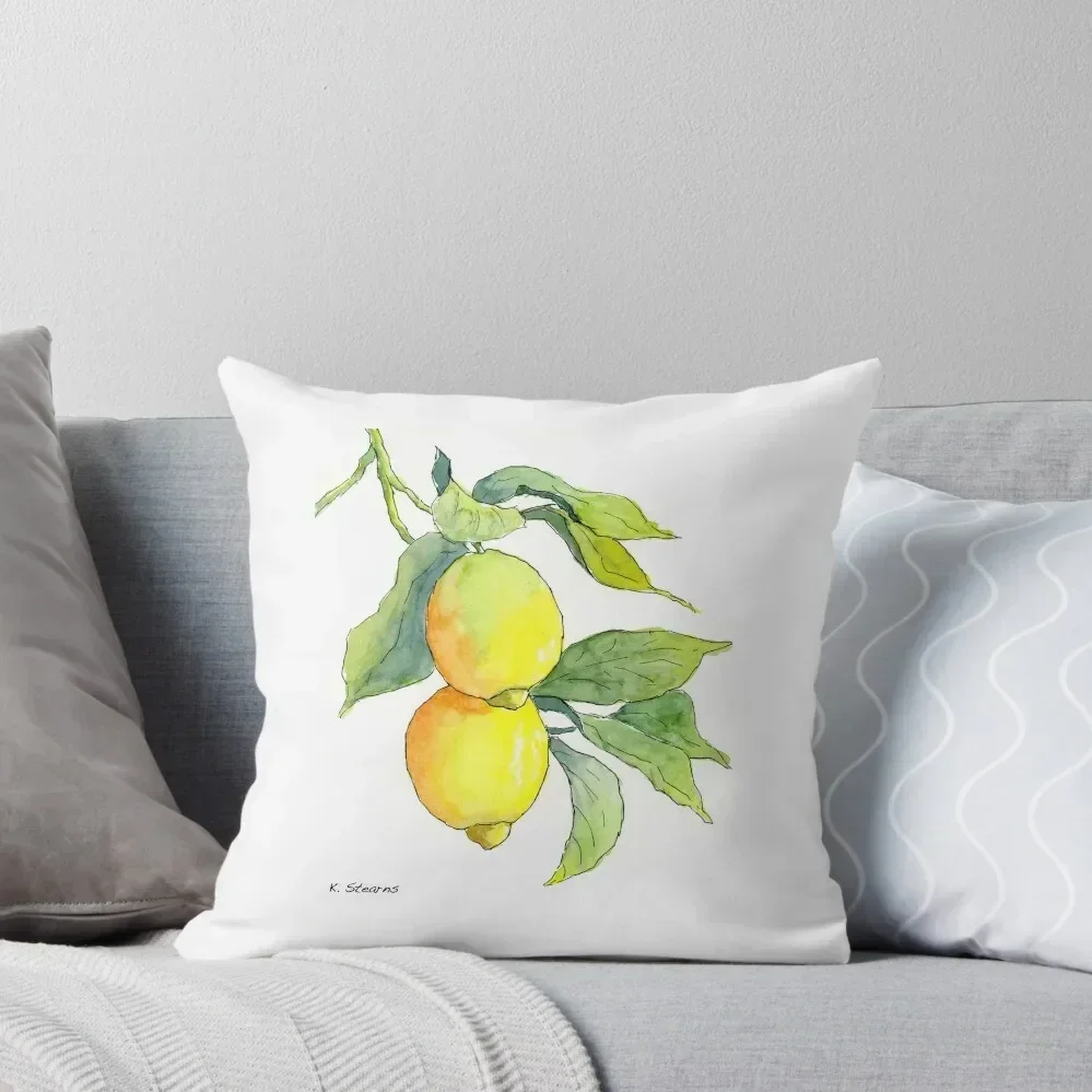 Lemon Dangle Watercolor Painting Throw Pillow Pillowcase Rectangular Cushion Cover pillow