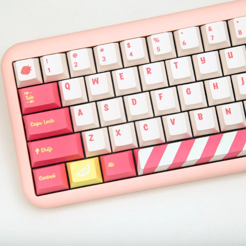 

GMK 140 Keys Strawberry Lemon PBT Keycaps DYE-SUB Cherry Profile Fruit Keycaps For MX Switch GK61 NT75 C64 Mechanical Keyboard