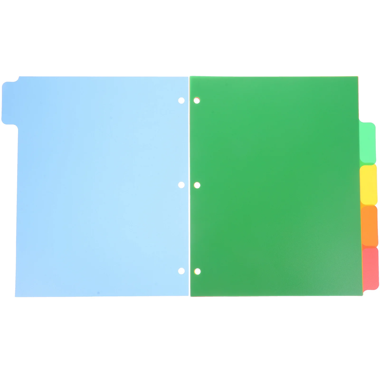 5Pcs Colored Binder Dividers Notebook Index Tabs PP Material for Office Study Page Markers Classification Labels