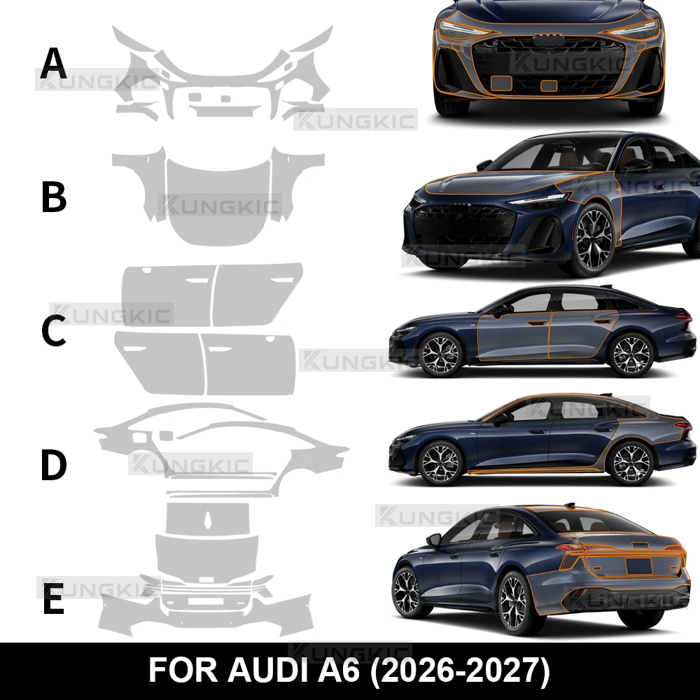 For Audi A6 2026 2027 Car Paint Protection Film Sticker Anti-scratch Protective Body Sticker Transparent TPU PPF Accessories