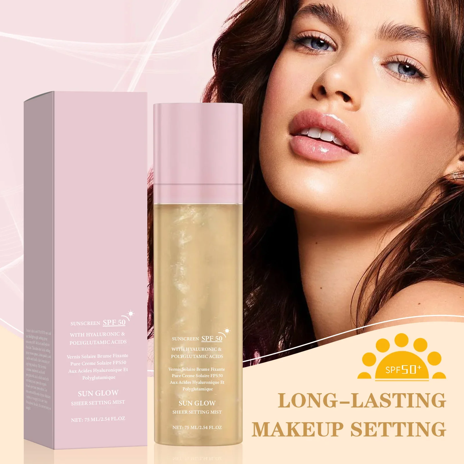 Spray de réglage de maquillage SPF50 +, contrôle de l'huile, longue durée, mat, naturel, Non gras, imperméable, fixateur de Formation de Film rapide, Spray de maquillage