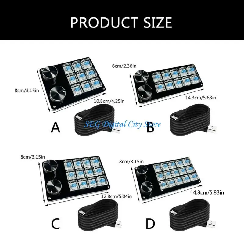 U75B Keyboards Bàn phím Macro có thể điều chỉnh núm điều chỉnh cho các lệnh chơi game chính xác