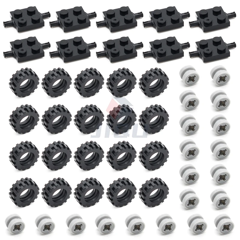 Hub Tire Double Wheels Holder Plate Building Blocks Kit Compatible Parts 4600 4624 3641 6014 87697 MOC Lego Car Bricks Kid Toys