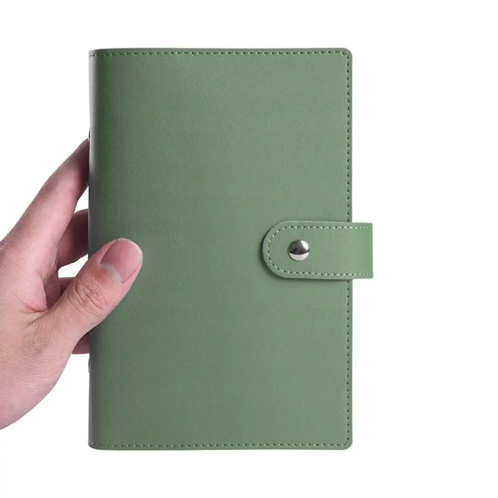 PU Leather A5/A6 Binder Notebook Cover Macaroon Color Refillable Loose Leaf Notebook Cover with Pen Loop 6 Ring Binder