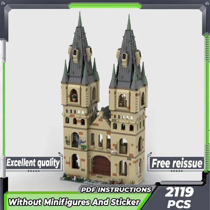 

Magical School Model Moc Building Bricks Medieval Bell Tower Technology Modular Blocks Gifts Christmas Toys DIY Sets Assembly