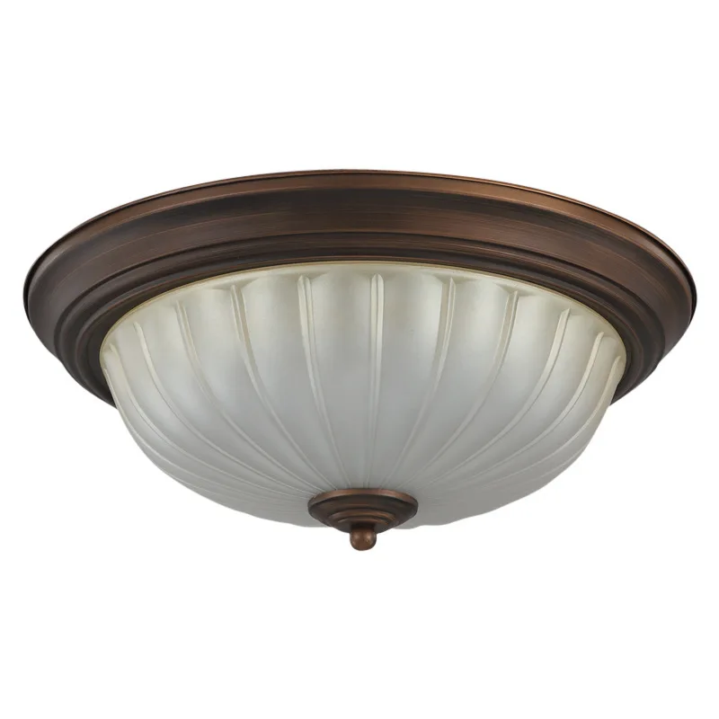 Imagem -05 - Europeu Retro Rodada Led Lâmpada do Teto Quarto de Luxo Luz Varanda Luz Vidro Decorativo e Ferro Eletrodoméstico