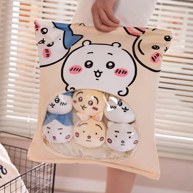 Vendita calda farcito snack bag peluche con 6 pendenti all'interno bella bambola emozionale prendendo regalo divertente per le ragazze decorazione carina
