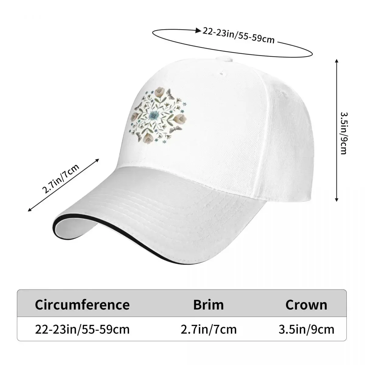 Floral Flow Cap Fashion Casual Baseball Caps Adjustable Hat Hip Hop Summer Unisex Baseball Hats Customizable Polychromatic