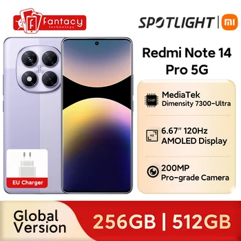 Wereldpremière Redmi Note 14 Pro 5G Algemene versie Smartphone Afmeting 7300 - Ultra NFC 200 MP Camera 1,5 K 120 Hz AMOLED-display