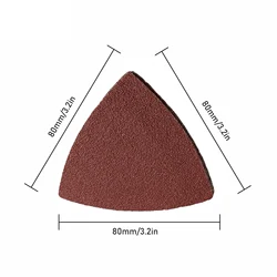 30pcs 80mm Triangular Sandpaper Hook & Loop Triangle Sanding Sheets Fit 3-1/8 Inch Oscillating Multi Tool Sanding Pad