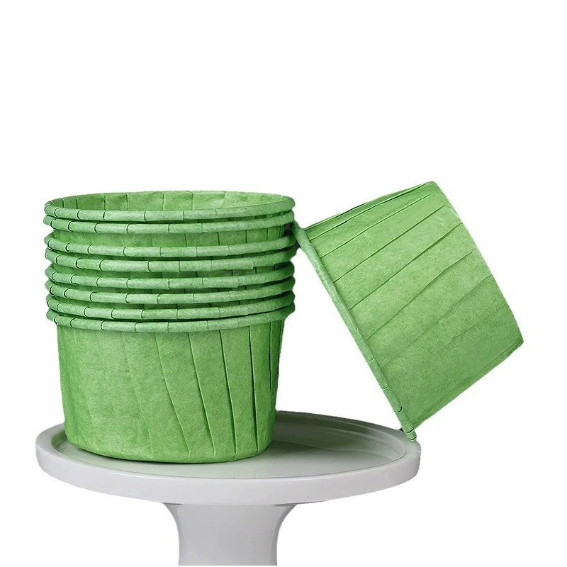 50 Uds. Moldes de papel con cordón alto, vasos de papel Kraft para magdalenas, formas de papel Panettone, envoltorio para magdalenas para fiesta de boda, cápsulas para hornear