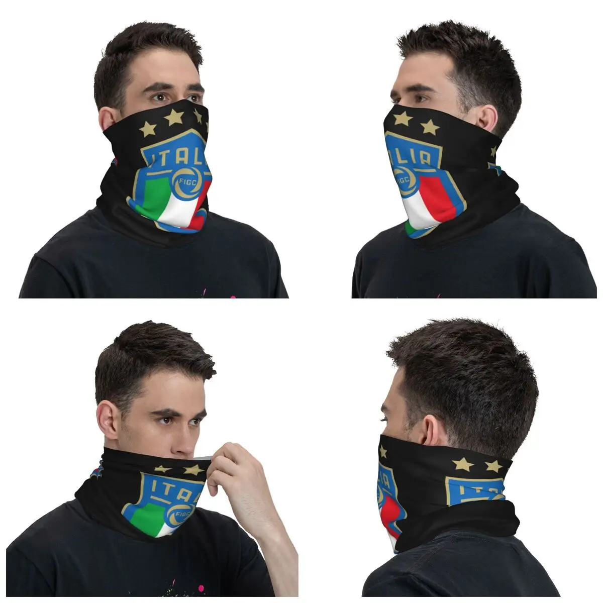 Custom Italia Figc Bandana Winter Neck Warmer Men Windproof Wrap Face Scarf for Hiking Italian Football Gift Gaiter Headband