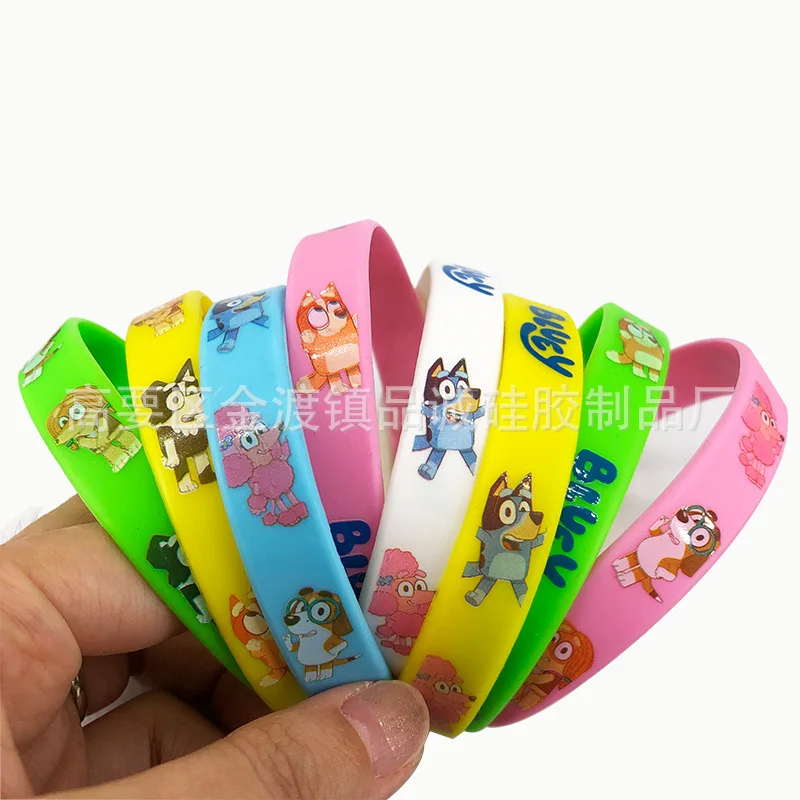 Cartoon Silicone Bracelet Bluey Bingo Animation Image Wrist Band with Multi Color Mixed Bag Cute Dog Pattern Soft RubberBracelet