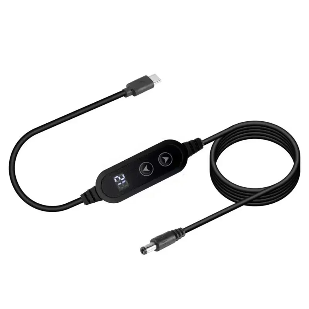 5-20V Adjustable Voltage PD Charger Cable Type-C to DC Male Charging Cord 5.5x2.1mm with 8 Kinds Different DC Connectors Adapter