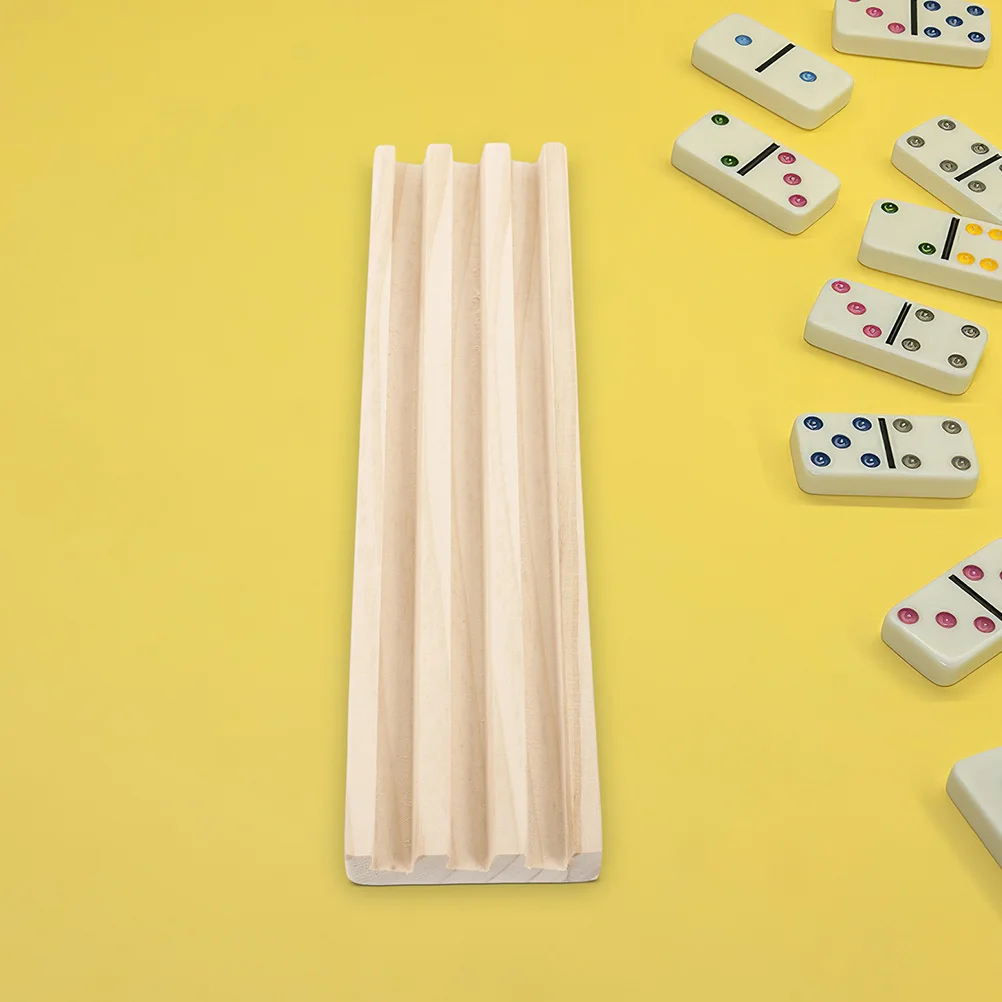 صينية دومينو خشبية مضادة للانزلاق بحافة ناعمة لألعاب الأبجدية والأنشطة اليدوية وقاعدة عرض ملحقات الألعاب متعددة الوظائف