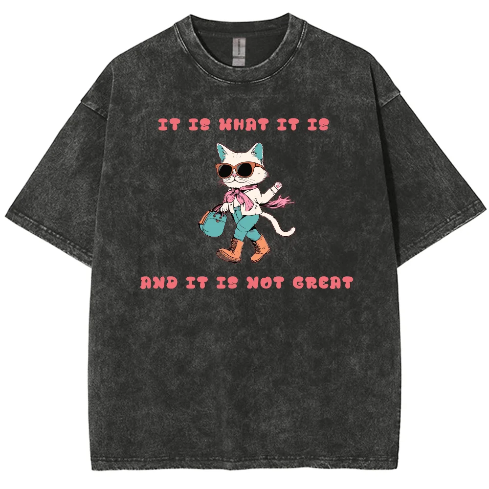 Men's Washed T Shirt,Pussy Anime T-shirt, Guts Skull Knight Graphic Printed TShirt, 100% Cotton Short Sleeve Unisex Streetwear