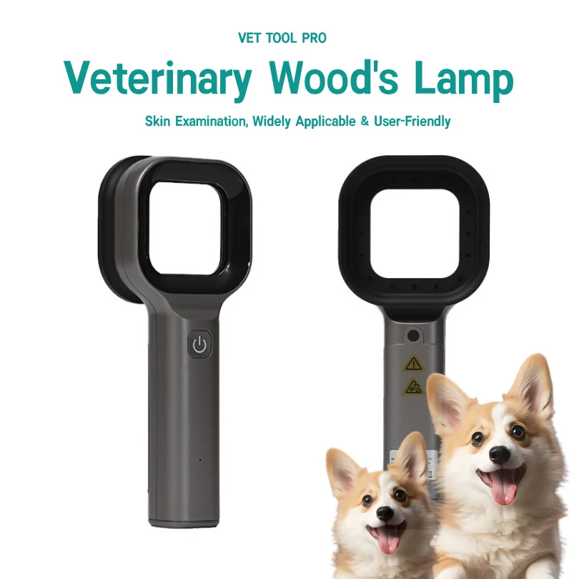 Woods Lamp Professional Handheld Wood's Lamp for Veterinary Dermatological Diagnosis with Magnifier for Pet Skin Examination