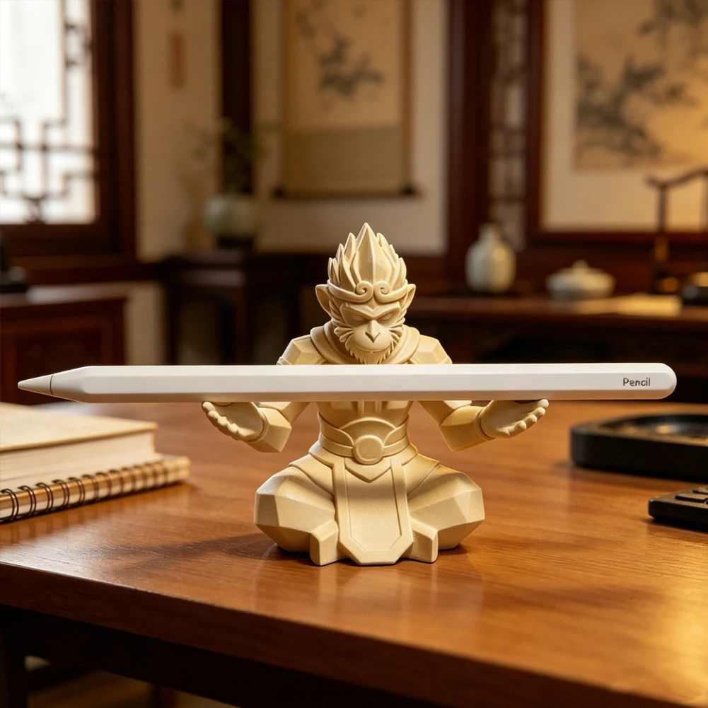 Desk Setup Apple - Chinesischer Affenkönig Stifthalter 3D-Gedruckte Mythische Wukong-Figur
