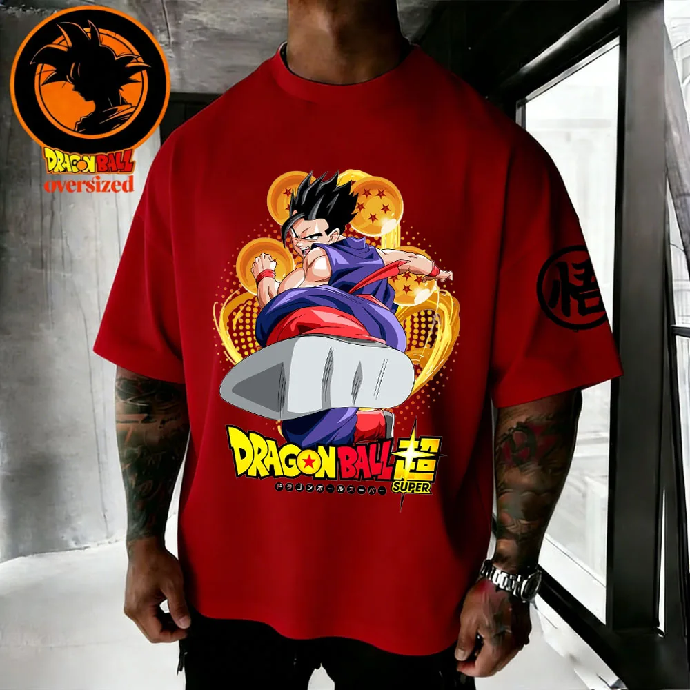 2026 Sommer Dragon Ball Retro Fitness-T-Shirt aus reiner Baumwolle für Herren, Übergröße, kurzärmelig, Unisex, Freizeit-T-Shirt