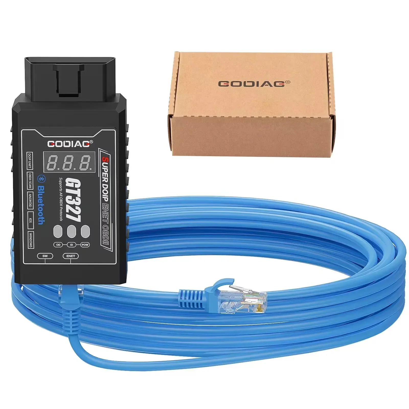 GODIAG GT327 SUPER DOIP ENET OBD2 ELM327v1.5 Bluetooth 4.0 OBD II Scanner for iOS/Android/Windows Support Voltage Display