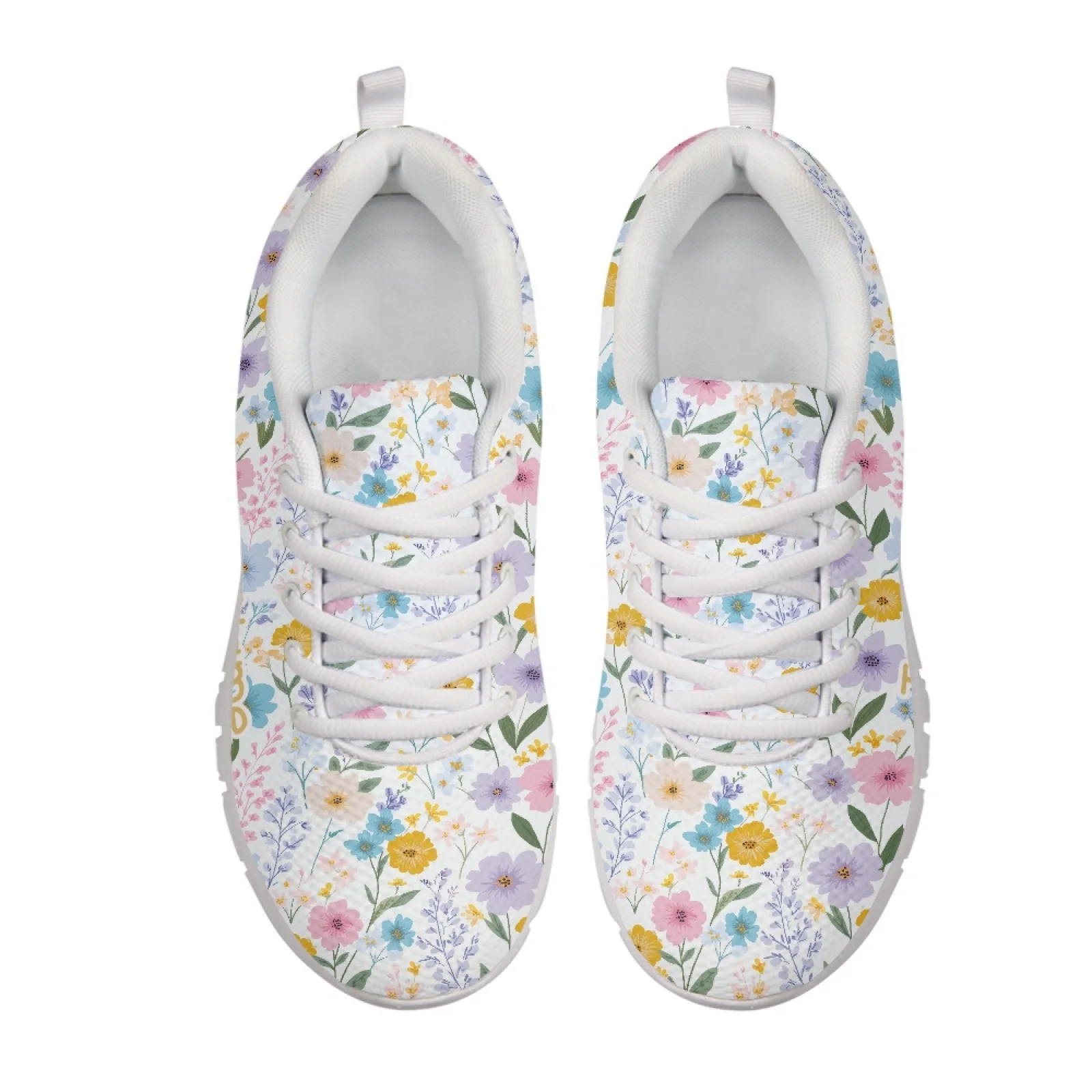 Coloranimal Flowers Pattern Breathable Sports Tennis Shoes for Men Mesh & EVA Sole Walking Sneakers New Design