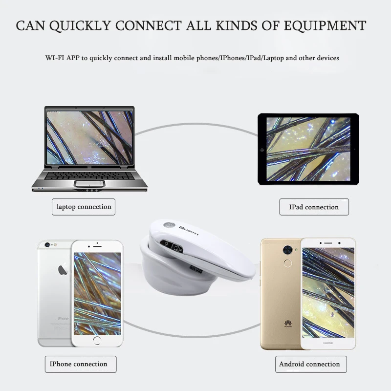 200X Hair Follicles Scalp Detector Wireless APP WIFI Digital Skin Analyzer Microscope Tool High Definition Skin Tester 2024 New