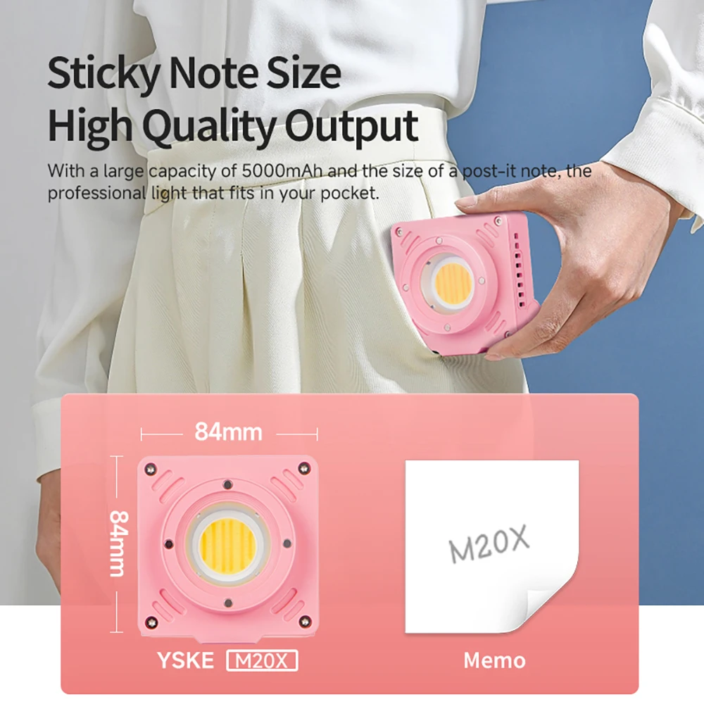 

MIAOTU M20X Pink MINI Handheld Selfie Light Portable Photography Fill Lights Girl 20W Magnetic Outdoor Shooting live lighting