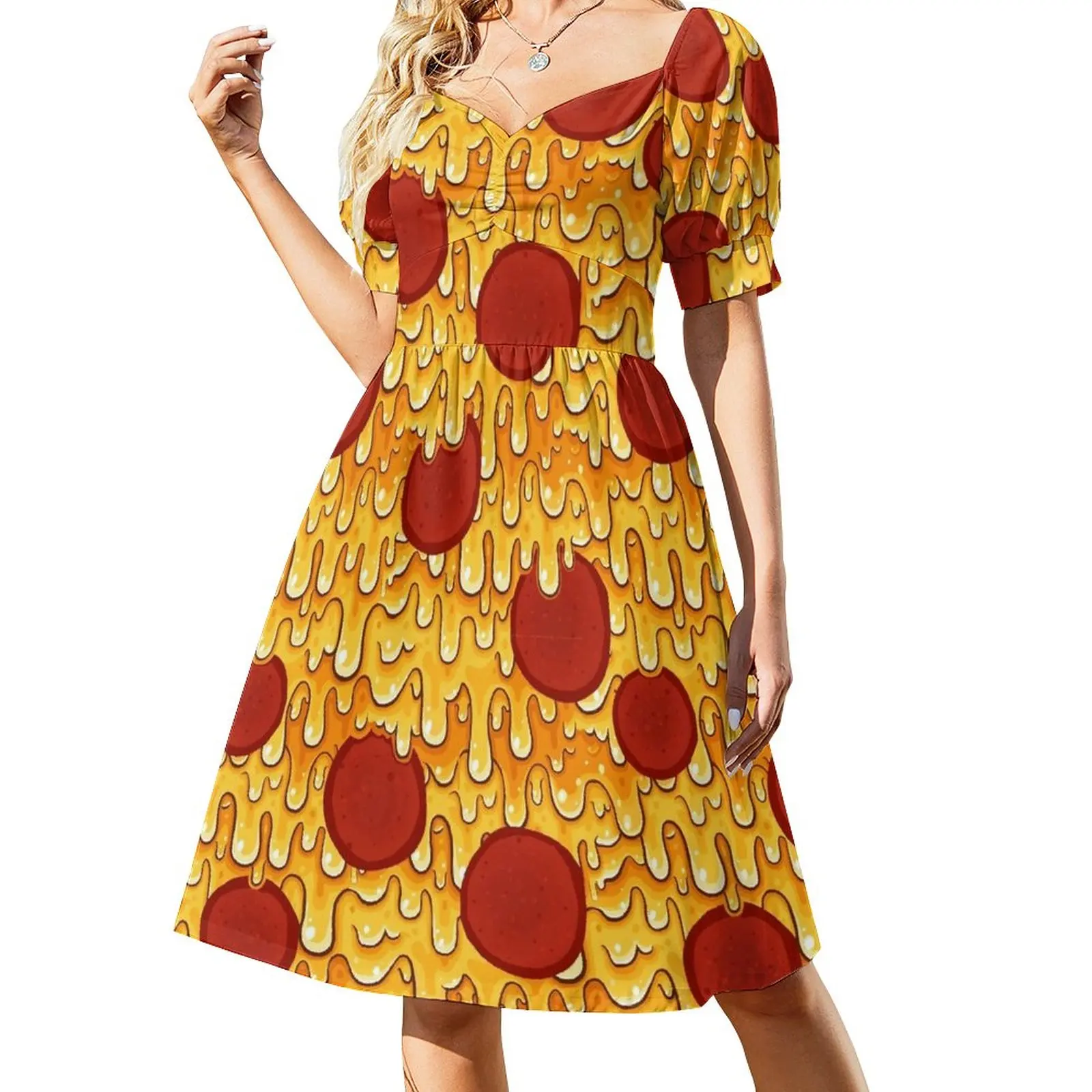 

Pepperoni Pizza Pattern Dress clothing women summer 2023 Female clothing birthday dress for women luxury evening dresses 2023