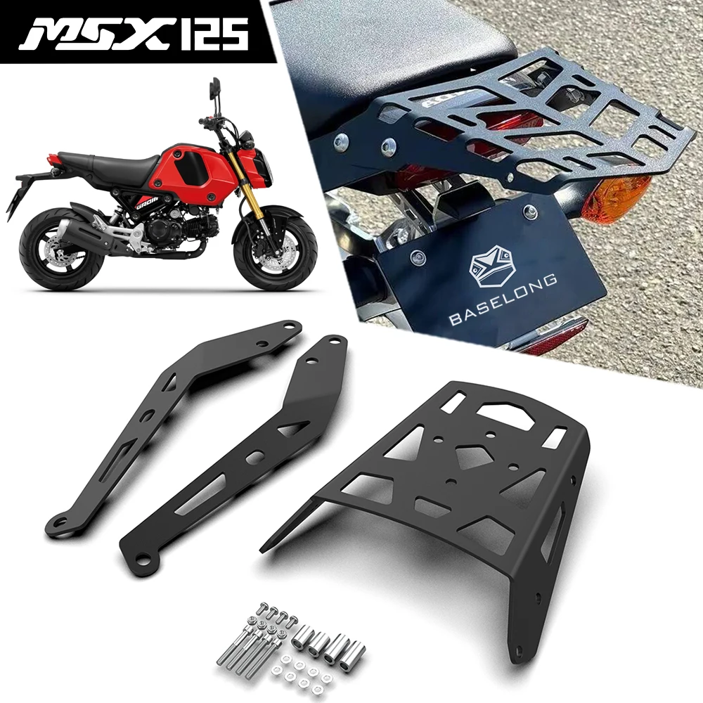 For Honda GROM MSX125 MSX 125 2021 2022 2023 2024 Motorcycle Rear Luggage Rack Pad Carrier Case Support Holder Cargo Brackets