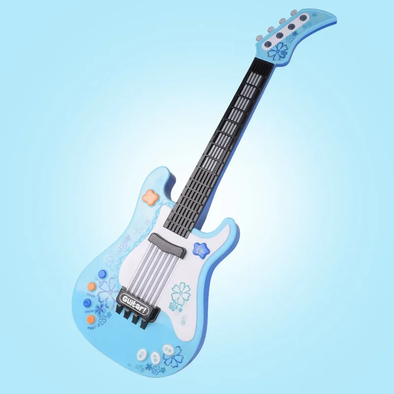 Guitarra de Bajo Eléctrico para niños, Mini instrumento Musical de inducción de sonido y luz, juguete educativo de entrenamiento mental, regalo para niña y niño