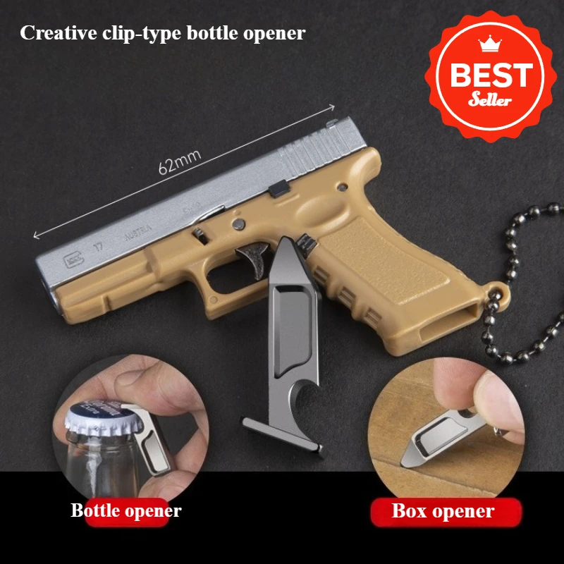 

2025 New Creative 1:3 Semi-alloy Gun Model Portable Tool Magazine Bottle Opener Keychain Men's Gadget Gift