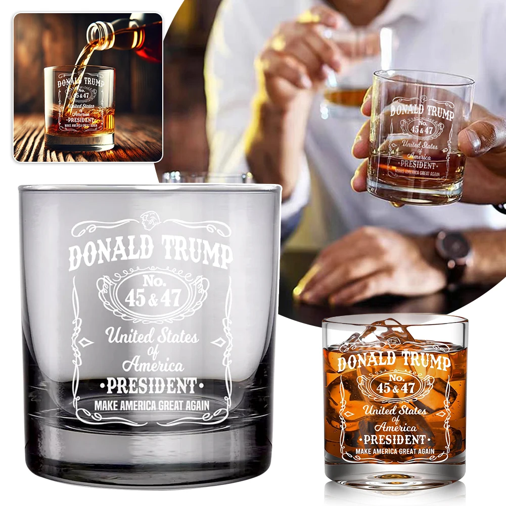 Donald-Trump Presidency Whiskey Glass Lasers Engraved Presidency Design Trump-Glasses Funny Unique Present For Dad Glass Cups